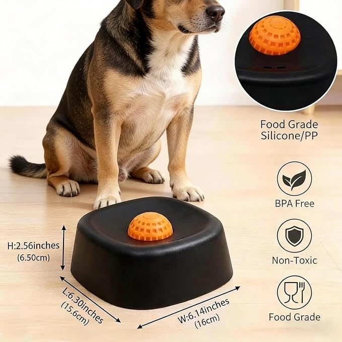 Slow Feeder Licking Bowl for Dogs, Rolling Ball Liquid Treat Dispenser for Broth Yogurt Puree, Non-Slip Food-Grade Bowl, Interactive Enrichment Toy for Puppies Small Medium Large Dogs (Blue-1PCS)