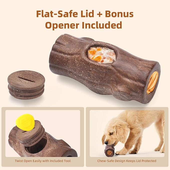 2 Pack Dog Toys for Aggressive Chewers Brown
