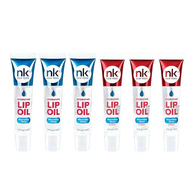 Nicka K Hydrating Lip Oil Nourishing Glass (GLOSSCHERRY-6PK)