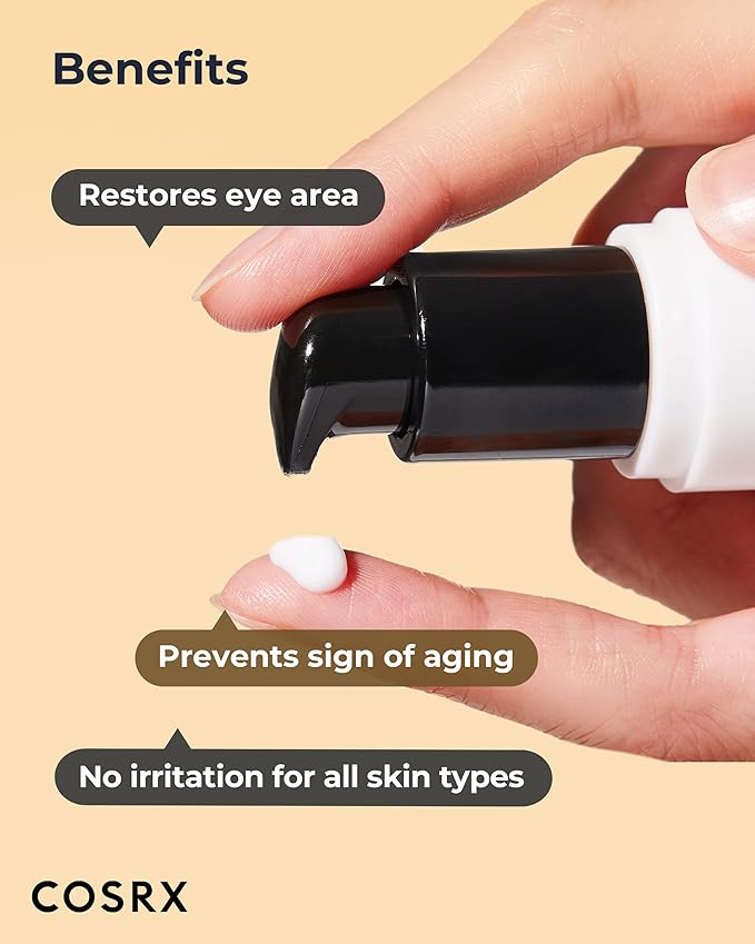 COSRX Peptide Collagen Hydrogel Eye Patch + Snail Mucin Peptide Under Eye Cream, Korean Skin Care