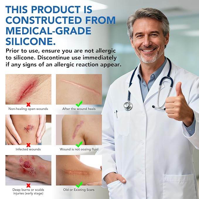 Silicone Scar Sheets, Silicone Scar Tape(1.6"x 120" Roll-3M) - Reusable, Soft & Medical Grade Adhesive Tape for Old & New Scars, C-Section, Surgery, Keloid & Acne Scars