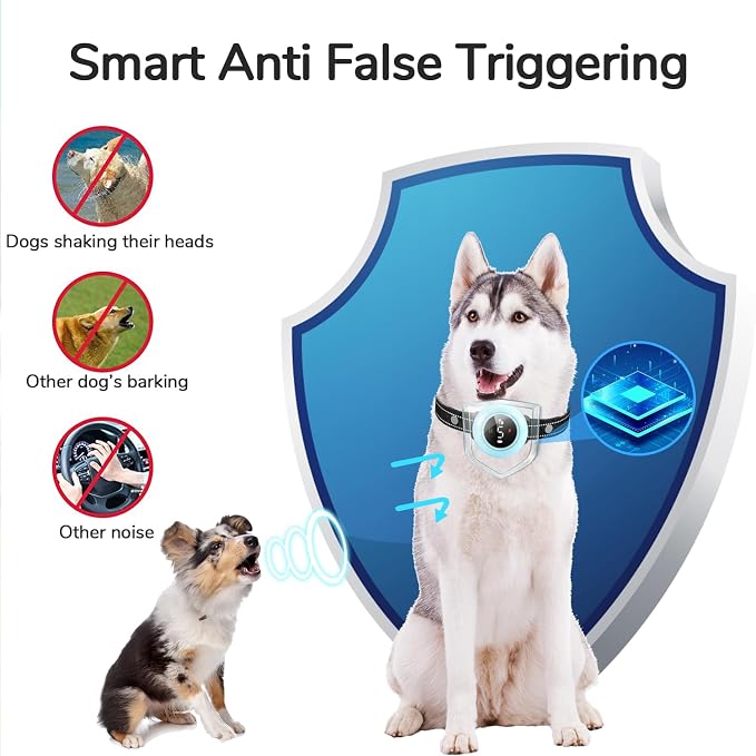 550 Yard Auto Anti-bark Remote Dog Training Shock Collar, Sky Blue/Torquoise