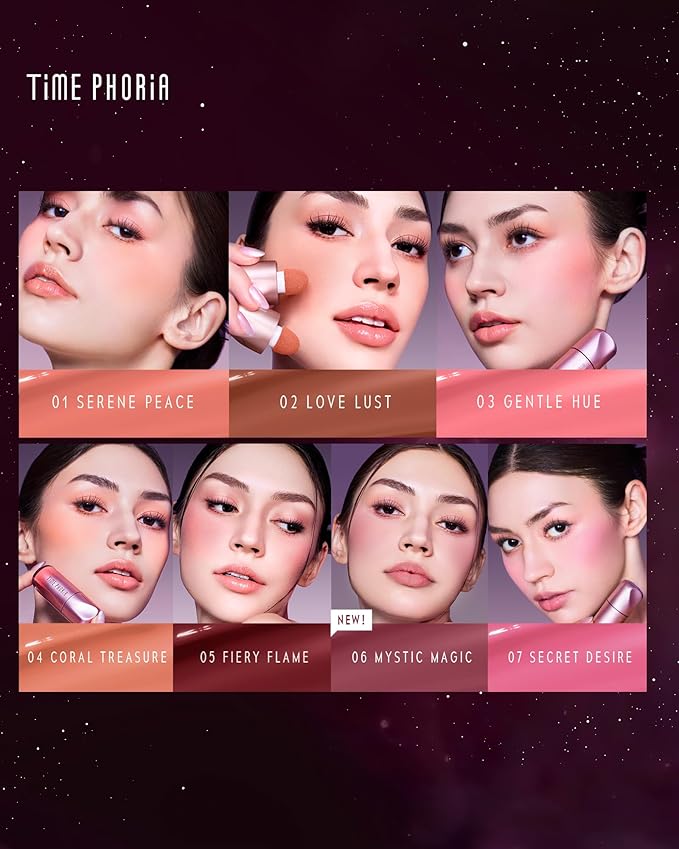 Liquid Blush Makeup for Cheeks, Natural Matte Finish, Blush Tint Stick, Multi-Use, Long-Lasting Lip & Cheek Makeup, Lightweight (01 SERENE PEACE)