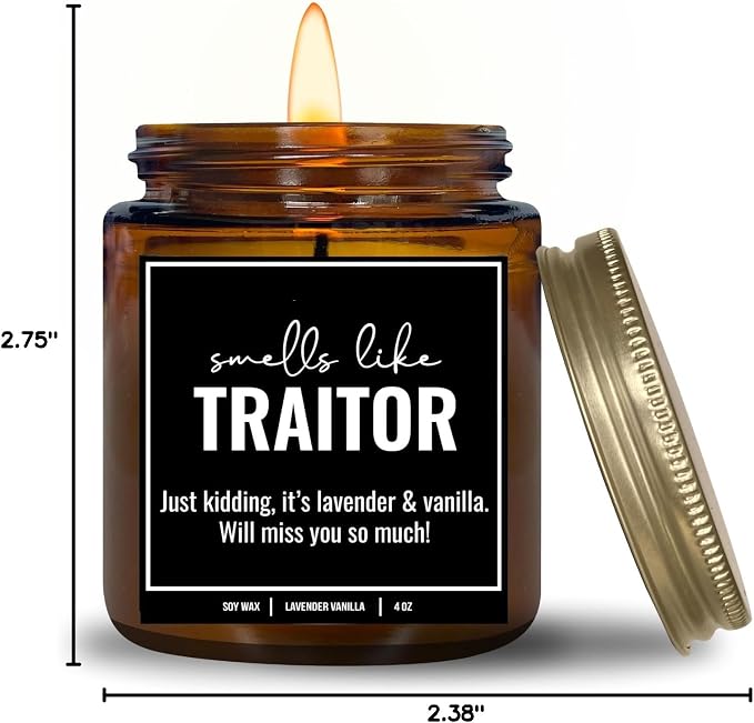 You Nique Designs New Job Candle for Women, 9 Ounces, Going Away Gifts for Coworker, Coworker Leaving Candle for Women, Farewell, Goodbye, All Natural Soy Aromatherapy Candles (Lavender&VanillaA 4oz)