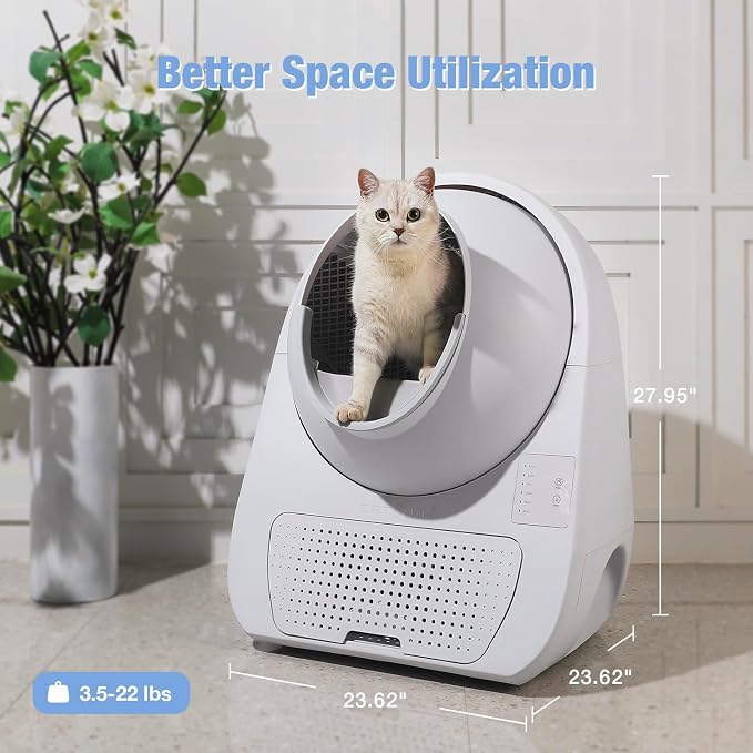 CATLINK Auto Cat Litter Box Self Cleaning(Young Version) | Advanced Odor & Leak Control, Automatic Litter Box for Large & Multi-Cat Homes, Cats from 3.5 pounds to 22 pounds