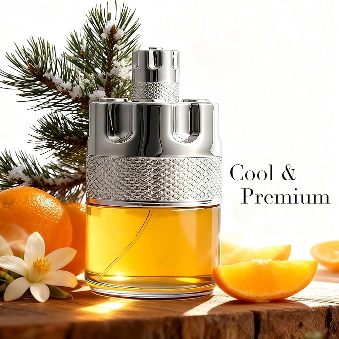 A CENTER Azura Noir Men's Cologne Long Lasting Woody Spicy Eau de Parfum 100ml Fresh Citrus & Vetiver Fragrance Gift Day to Night Cologne