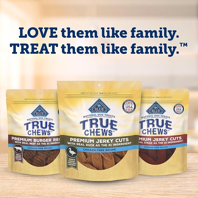Blue Buffalo True Chews Premium Jerky Cuts Duck Dog Treats, 22 oz | Chicken-Free Recipe, Real Duck First, Made in the USA, No Artificial Preservatives