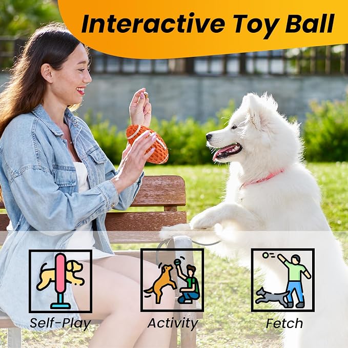 Dog Toy, Interactive Squeaky Dog Ball Toy for Aggressive Chewer