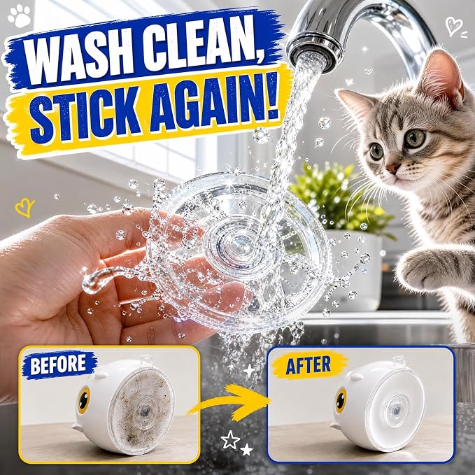 CATPICK Interactive Cat Toy for Indoor Cats, Automatic Flying Bird Toy | Rechargeable 360-degree flying bird wand with 2 speeds, touch restart, 10-minute play cycle, and washable sticky base