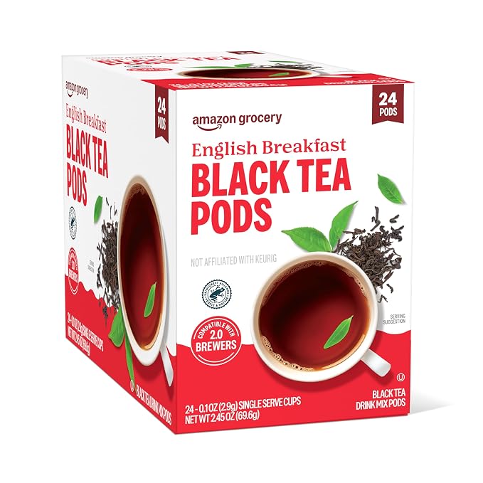 Amazon Grocery, English Breakfast Black Tea Pods, 2.45 Oz, 24 Ct (Previously Happy Belly)