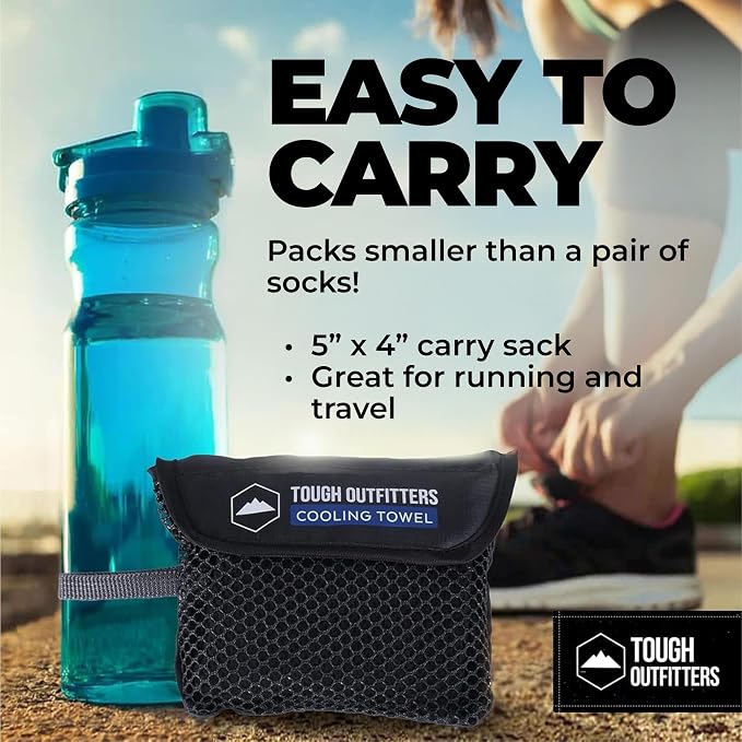 Tough Outdoors Cooling Towel - Cooling Towels for Neck & Face - Ice Wrap & Sweat Rag for Camping Gym Yoga & Sports - Workout Towel for Gym Sweat - Cool Towels for Extreme Heat