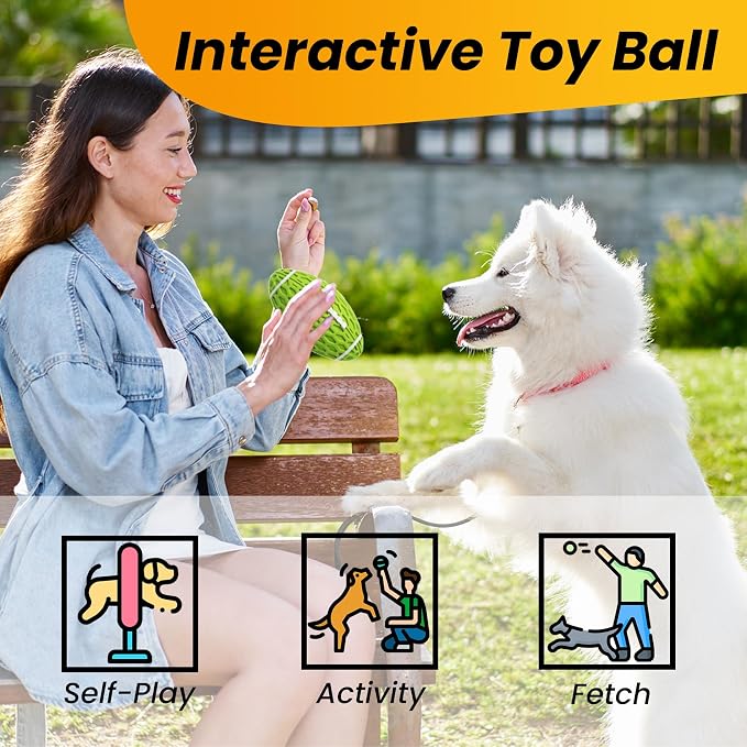 Dog Toy, Interactive Squeaky Dog Ball Toy for Aggressive Chewer