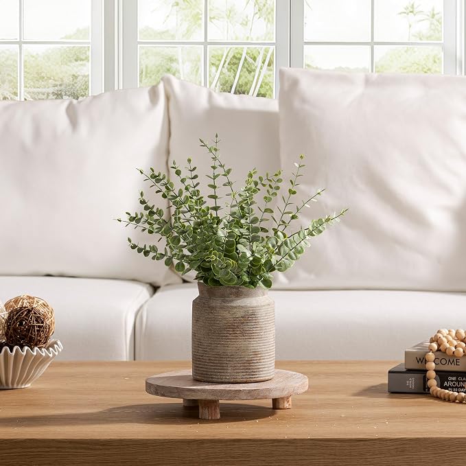 Ceramic Flower Vase 6.5 inch Farmhouse Rustic Vase for Home Decor Handcrafted Pottery Vase Small Terracotta Vases for Dining Table Decor Fireplace Living Room Bathroom Wedding Centerpiece(S-Terra)