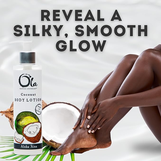 OLA TROPICAL APOTHECARY Coconut Body Lotion with Pure Tropical Oils and Plant Extracts - 8 fl oz