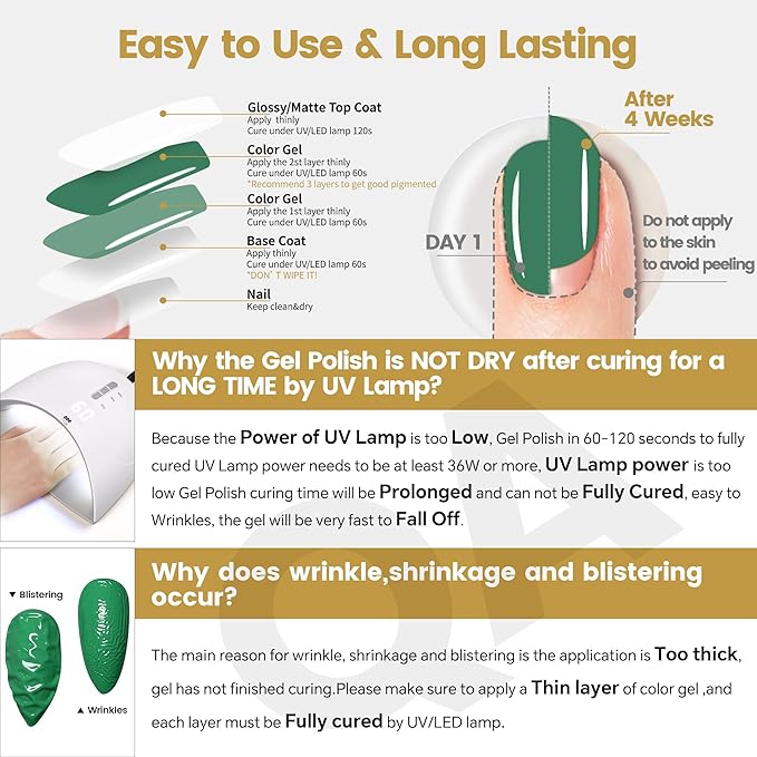 YTD Likomey Eucalyptus Green Gel Nail Polish,15ml Salon Home DIY Nail Art Manicure and Pedicure Fall Winter Soak Off UV Color Varnish,CS416