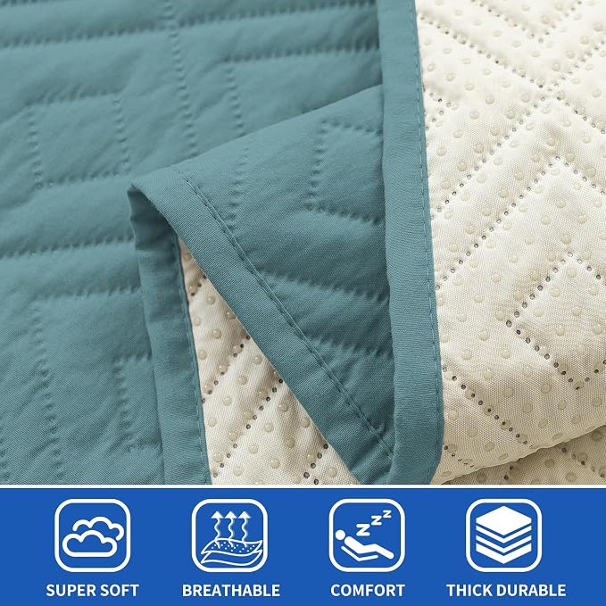 2026 Waterproof Bed Sofa Blanket (68"x82") Comfy Couch Sofa Mat for Dog Pets with Anti-Slip Back, Universal Incontinence Lightweight Liner Pad for Furniture Car Picnic etc Durable Washable, Lake Blue