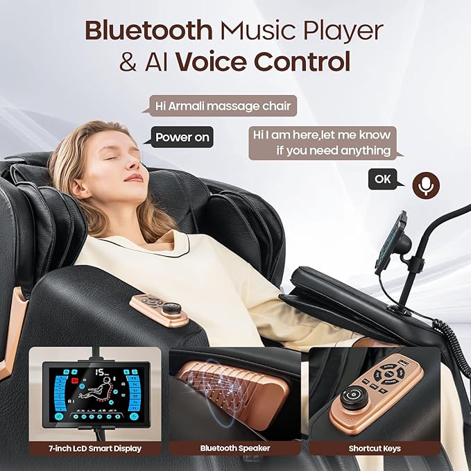 4D Massage Chairs Full Body - 53.5 Extend Sl Track Shiatsu Massage Chair - Zero Gravity Massage Chair,11 Massage Techniques,Core Heating & 22 Airbag, Smart Foot Rollers,Ai Voice, Yoga Mode