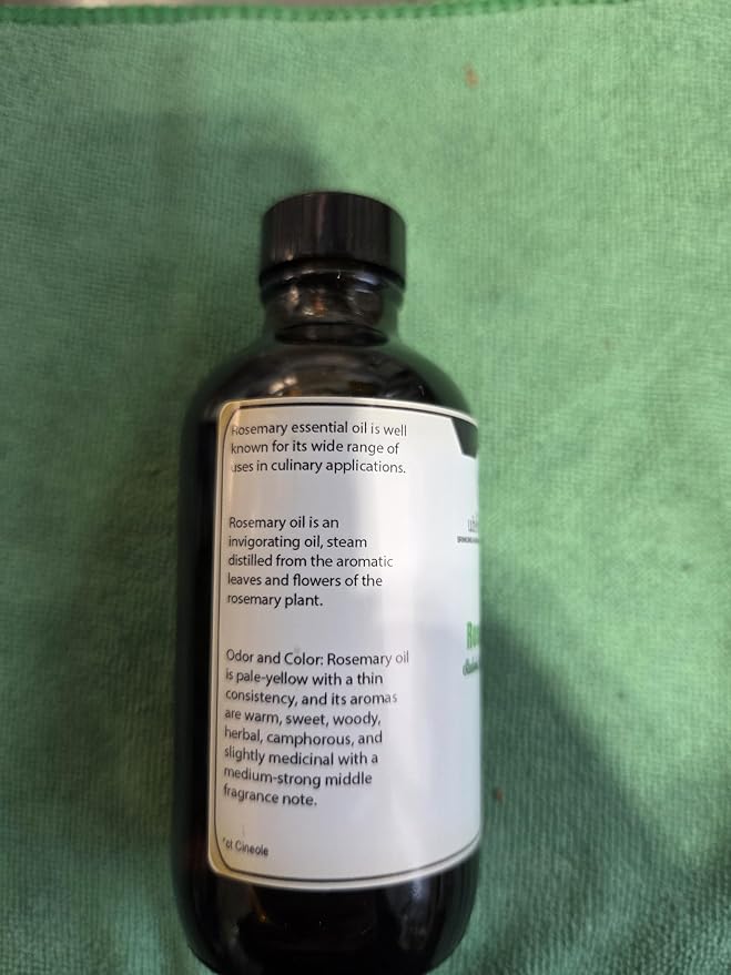 Organic Rosemary Essential Oil Chemotype Cineole | 100% Pure Steam Distilled Rosemary Oil | Fresh Herbaceous Aroma for Diffuser Aromatherapy, Massage Blends & DIY Recipes | Spain - 4 Fl Oz