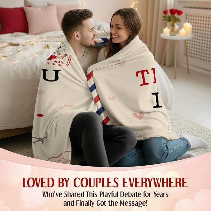 WRAPIX Anniversary Wedding Gifts for Women Men - Throw Blanket 50x60 in | Birthday Couple Gifts for Wife Husband Girlfriend Boyfriend, Soft Fleece for Couch Bed, Machine Washable, Warm, Lightweight