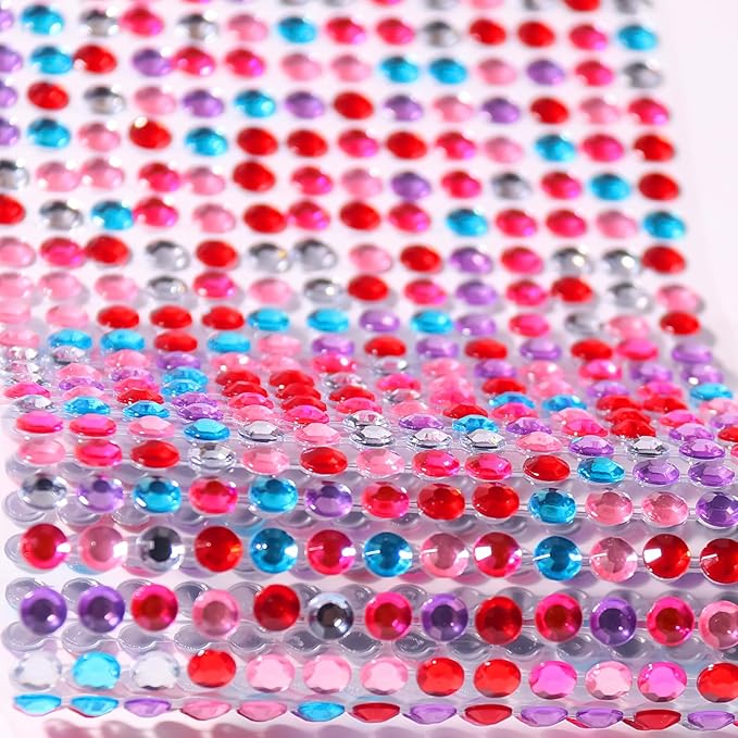 Face Gems Eye Jewels Rhinestones Gems Crystals Temporary Tattoo Stickers Jewels for Crafts 3/4/5/6/8MM Colour Gems Jewels Eyes Stickers Makeup Self Adhesive for Hair Face Crafts 3555 PCS