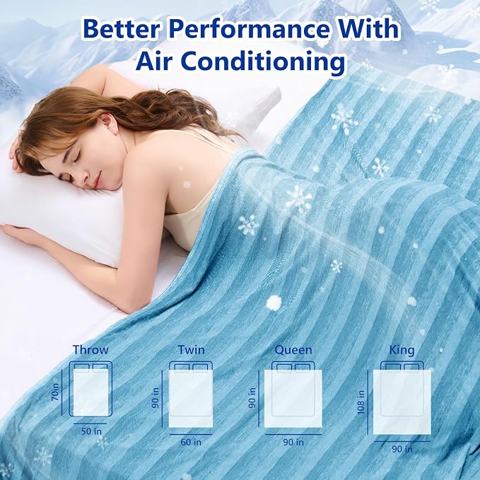 Cooling Blanket for Hot Sleepers Cold Summer Blanket Throw 60"x90" | Cold Summer Bed Blanket Keeps Cool for Night Sweats, Soft Lightweight Breathable Sofa Blankets for Kid Adults