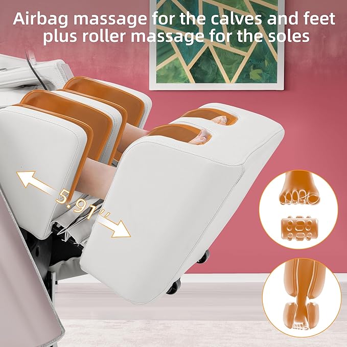 MassaMAX A305 Massage Chair Full Body, Zero Gravity, 53.15" SL-Track Shiatsu Massage Recliner Chair with Heat, Body Scan and Calfrest Extension, 15 Modes, Fully Assembled, Golden