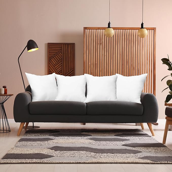 Utopia Bedding Throw Pillows, Decorative 18x18 Pillow Inserts, Set of 4 | Down alternative pillow insert with plush fluffy fill for beds sofas couches and chairs. Suitable for indoor outdoor use.