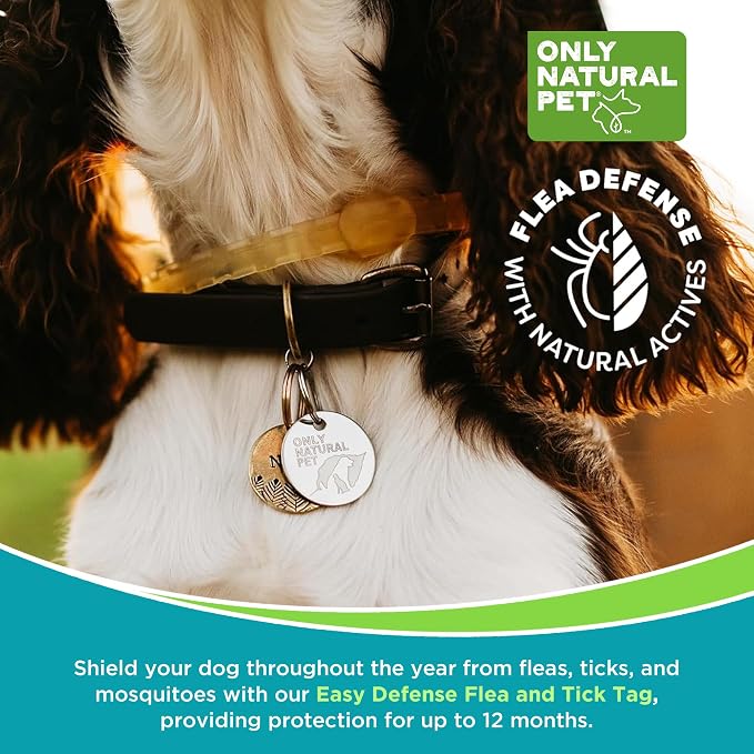 Only Natural Pet EasyDefense Tag – Lightweight, Collar Attachment for Dogs & Cats – Year-Round Wearable Protection and Comfort Accessory | Durable Design