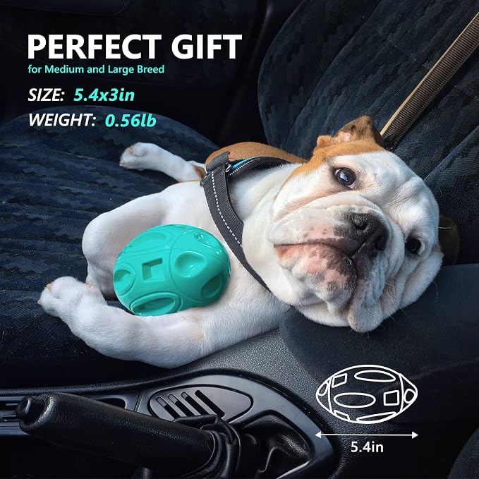 EASTBLUE Dog Toys for Aggressive Chewers, Indestructible Squeaky Football