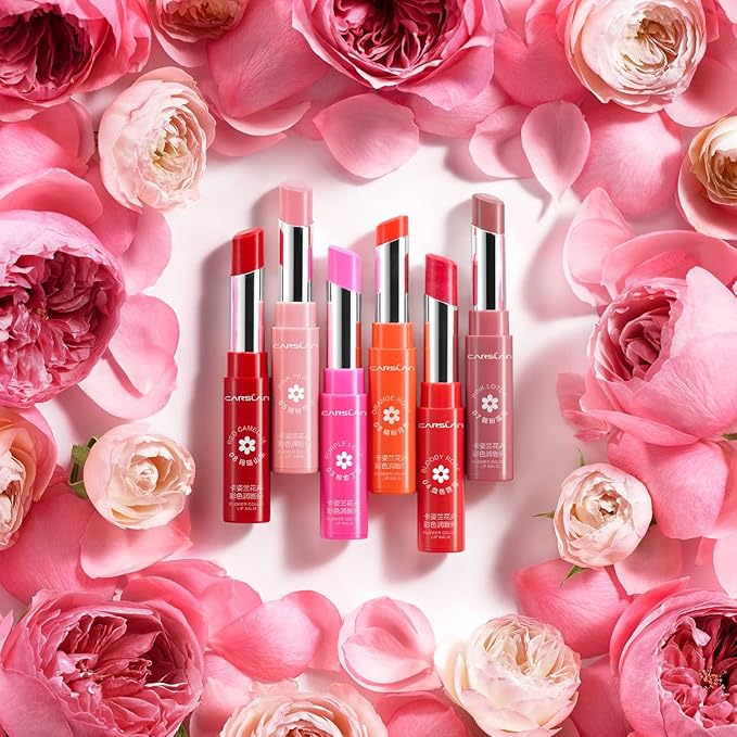 CARSLAN Rose Moisturizing Lipstick Nutritious Lip Balm - Longlasting Repair Dry Chapped Lip, 08, 1 count