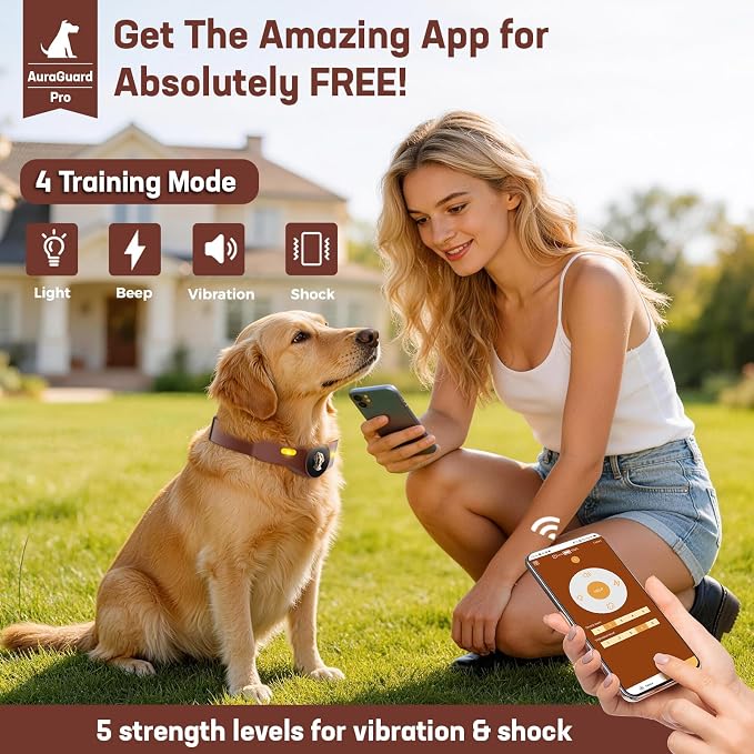 GPS Wireless Dog Fence Collar with Free App, Portable Electric Dog Fence