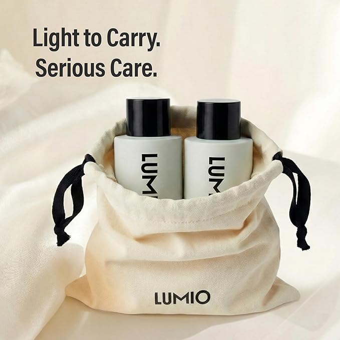 LUMIO Color+ Scalp Balancing Shampoo & Treatment Set (50 ml x 2) with Pouch | Color-Safe Scalp Care for Color-Treated & Sensitive Hair | Sulfate-Free, Low-pH, K-Beauty Salon Formula