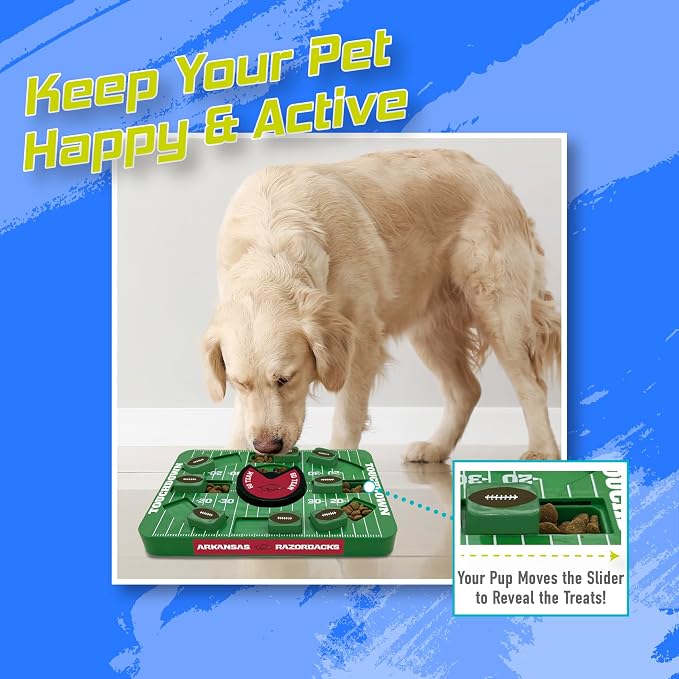 Pets First NCAA Arkansas Large Puzzle Toy, Dog Puzzle Treat Toy, New Large Size, Interactive Dog Treat Toy, Dog Slow Feeding Toy