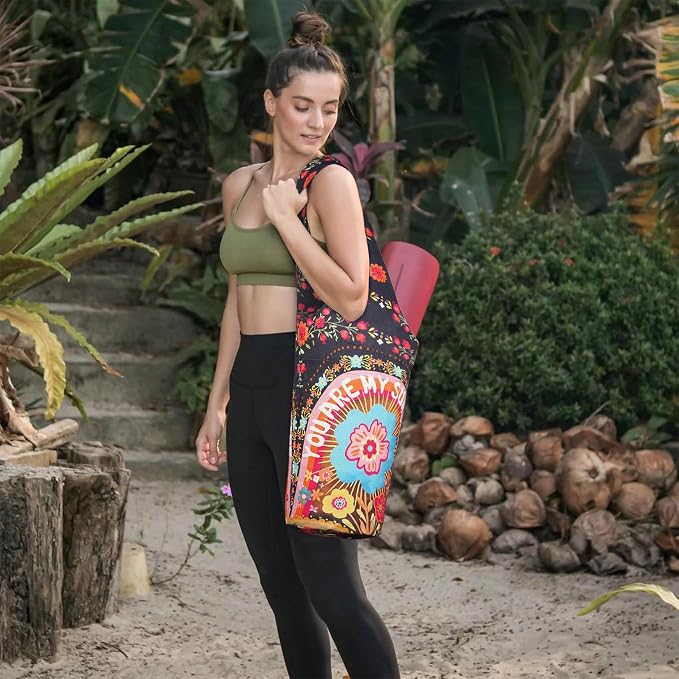 Yoga Mat Bag - Long Tote with Pockets - Holds More Yoga Accessories - Yoga Bag Fit Most Size Mats - Yoga Mat Carrier