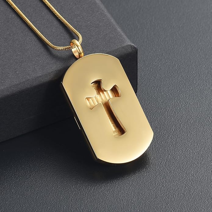 Cross Essential Oil Diffuser Necklace Aromatherapy Pendant Locket Jewelry Stainless Steel Perfume Necklace| 22 Adjustable Chain| 12 Refill Pads| Gift Box