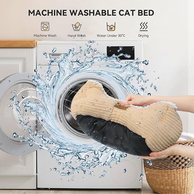 Zerbuger 25in Coffee Rectangle Cat Dog Bed Machine Washable Sleeping Sofa | for Large Medium Small Pets Indoor Outdoor, Non-Slip Bottom Soft Puppy Bed Durable Orthopedic Calming Pet Cuddler