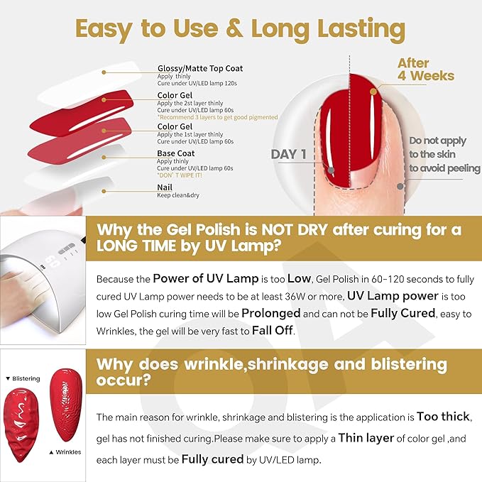 YTD Likomey Bright Red Gel Nail Polish,15ml Salon Home DIY Manicure and Pedicure Fall Winter Soak Off UV Color Varnish,CS446
