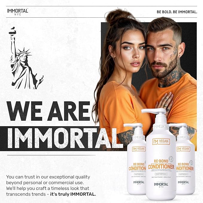 Immortal NYC RE-BOND Conditioner – Vegan, Hydrating & Repairing Conditioner with Biotin, Panthenol & Plant Keratin for Soft, Shiny, and Healthy Hair – 500ml