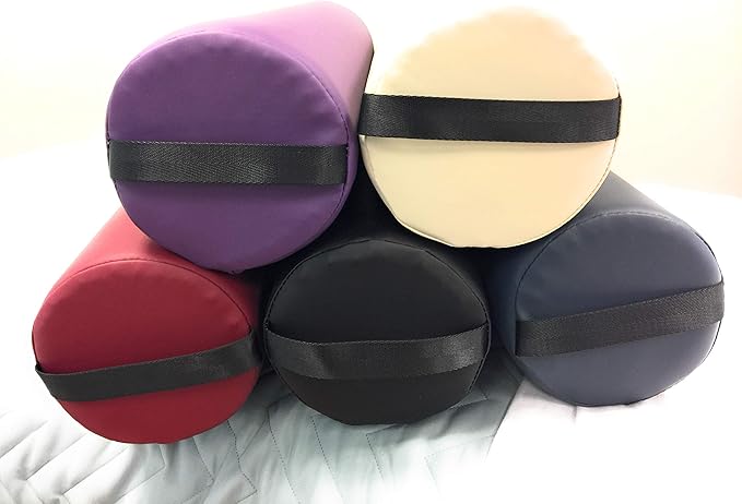 Full Round Massage Bolster Pillow by NRG - 6"W x 26"L Positioning Cushion Bolsters for Massage/Spa Tables with Carrying Strap - Durable PVC Free Vinyl Upholstery - CFC Free Foam - Color: Agate