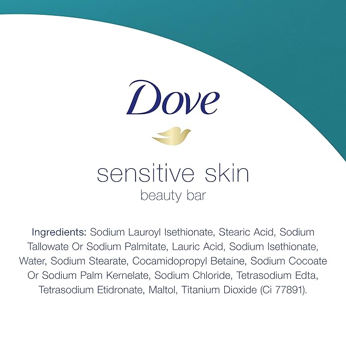 Dove Beauty Bar More Moisturizing Than Bar Soap Sensitive Skin Effectively Washes Away Bacteria, Nourishes Your Skin 3.75 oz 10 Bars