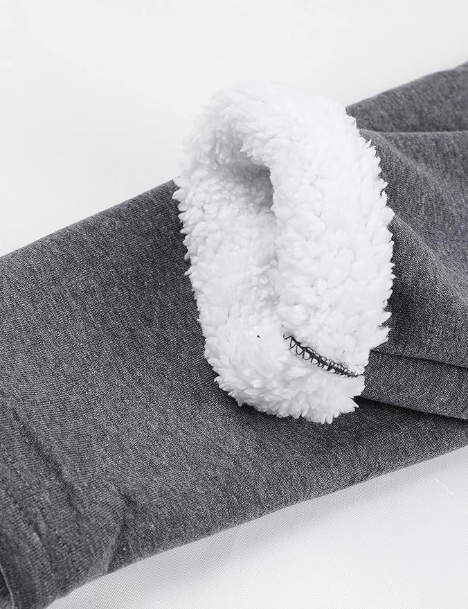 Yeokou Women Warm Sherpa Lined Fleece Crewneck Sport Sweatshirt Pullover Loungewear