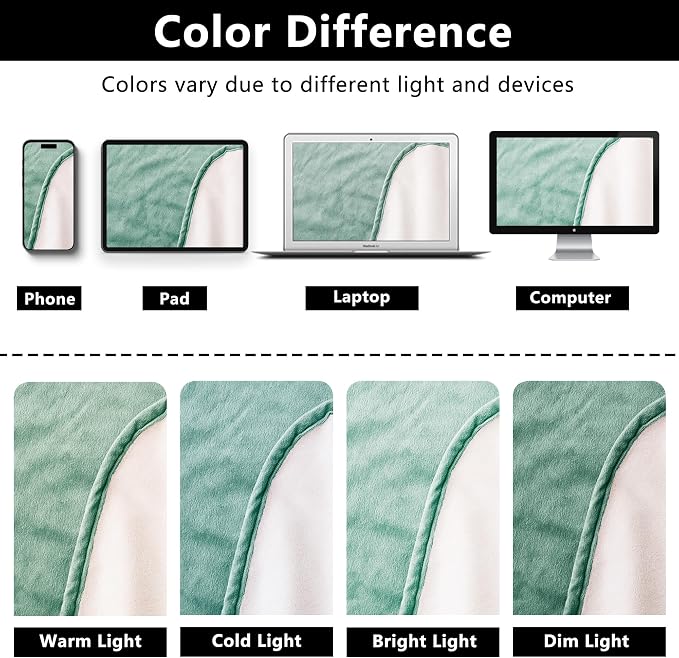 Waterproof Blanket - Reversible Dog Throw as Furniture Protector | Soft Velvet & Flannel, TPU Leak-Proof Liner, Machine Washable, Fits Couch and Bed, 82" x 120", Green/Cream