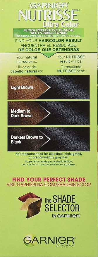 Garnier Hair Color Nutrisse Ultra Color Nourishing Creme, BL21 Reflective Blue Black (Blackberry Mojito) Permanent Hair Dye, 1 Count (Packaging May Vary) (Pack of 2)