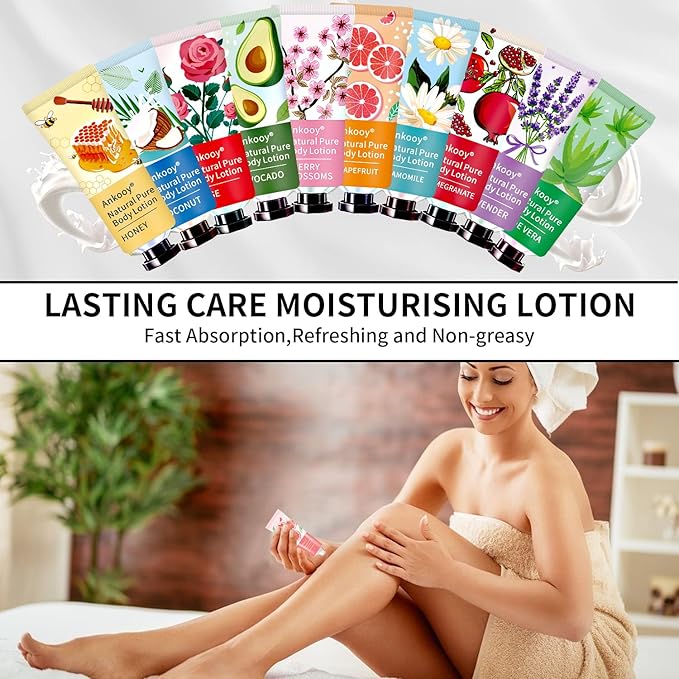 36 Pack Body Lotion for Women Dry Skin,Easter Basket Stuffers,Mothers Day Gifts for Mom,Teacher Appreciation Gifts,Nurse Week Gifts for Women,Coworkers,Natural Travel Size Lotion with Shea Butter