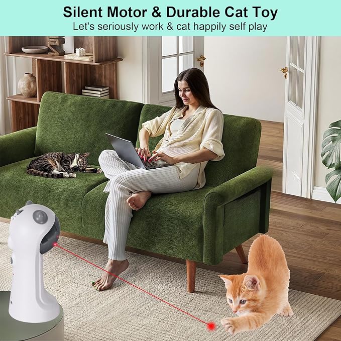 TBTeek Cat Toy, Automatic Motion-Activated, 5 Fun Patterns, 4 Speed Modes | Rechargeable, Adjustable Light Angles, Random Rotating Trajectory