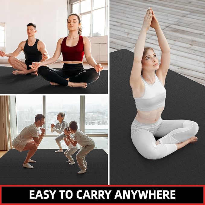 Extra Large Yoga Mat โ 72"x48" or 78"x57", 1/4"โ1/2" Thick Mat for Women & Men, TPE Non-Slip Pilates Mat for Home Gym, Yoga, Stretching, Meditation