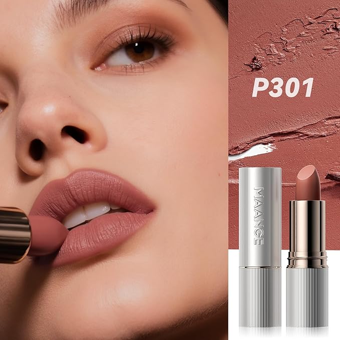 MAANGE Lipstick, Matte Lipstick Long Lasting Transfer-Proof Waterproof & Hydrating Lip Makeup, Full Coverage for a Nourishing Pout,1 Count-P301