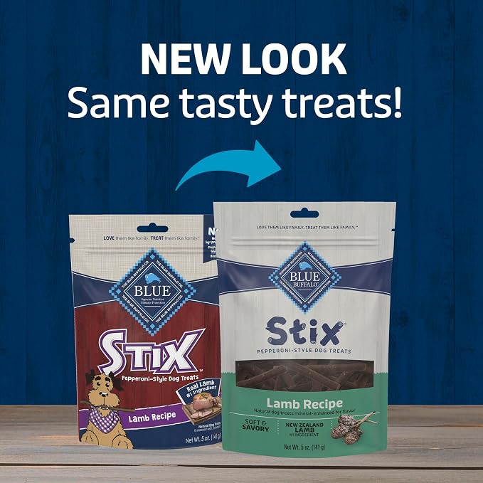 Blue Buffalo Stix Lamb Pepperoni-Style Dog Treats, 5 oz, 6 ct | Real Lamb #1 Ingredient, Soft & Easy to Tear, Developed by Veterinarians & Nutritionists, Great for Training