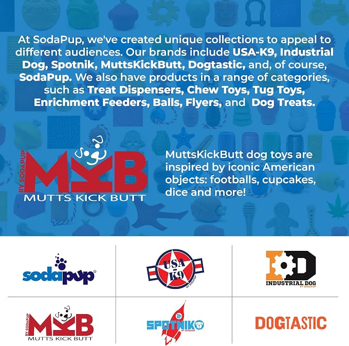 SodaPup MuttsKickButt Snowman - Durable Dog Chew Toy Made in USA Non-Toxic, Pet Safe, Food Safe Nylon Material for Mental Stimulation, Clean Teeth, Fresh Breath, Problem Chewing, Calming, & More