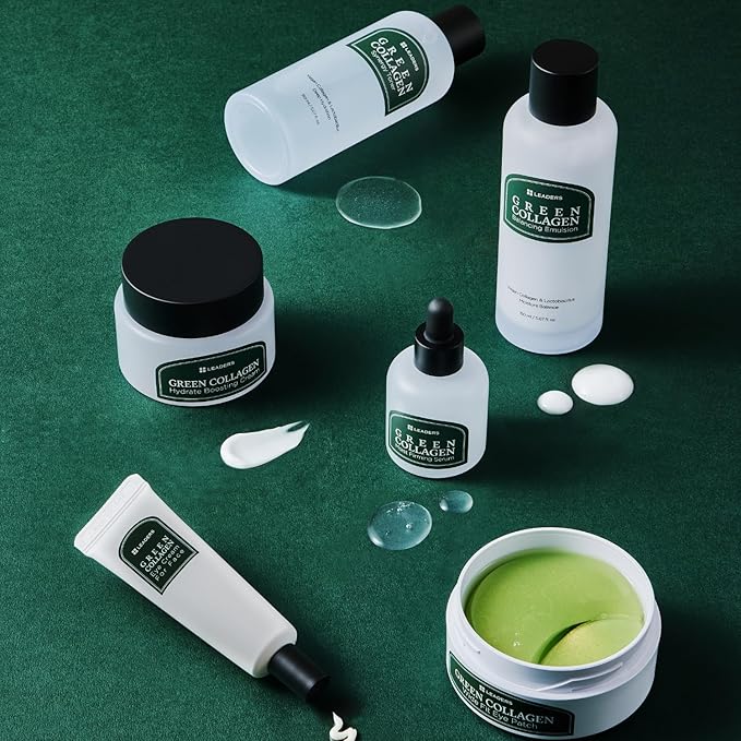 LEADERS Green Collagen Wide Fit Eye Patch – Vegan Hydrogel Firming Eye Patch, Deep Absorption, Helps Improve Fine Lines, Anti-Aging, Firming & Wrinkle Care, Gentle Formula for Sensitive Skin - 96g